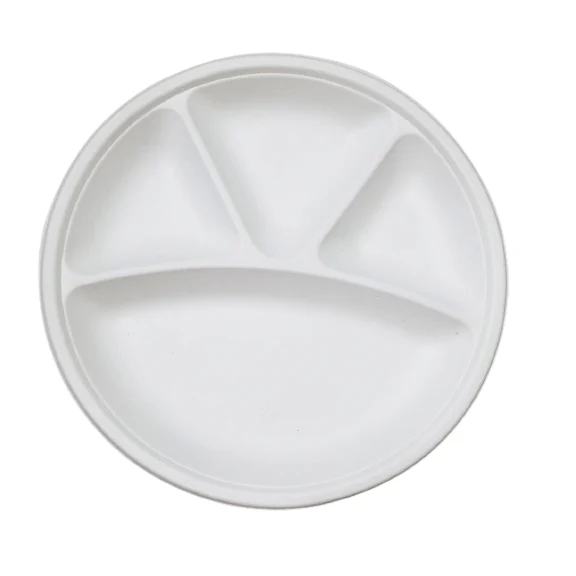 12 4-Compartments Round Meal Plates (Large)​