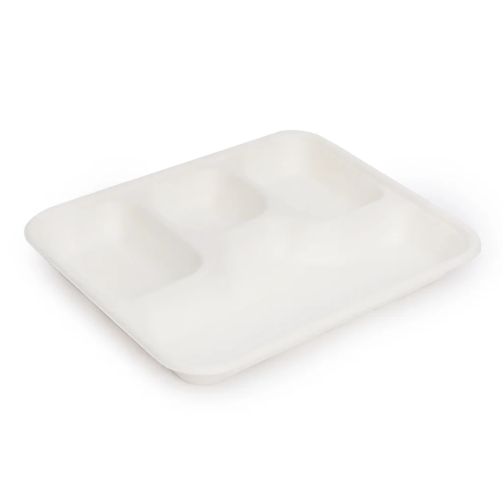 11 x 4-Compartments Rectangular Meal PlatesTray (Large)​